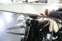 shows collar fully seated on Harley steering heads that measure 7" in length